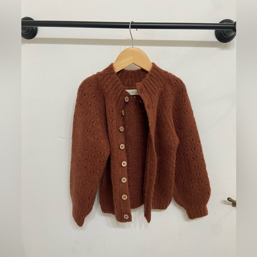 Rylee + Cru Toddler Girls Chunky Openwork Button-Front Sweater Cardigan